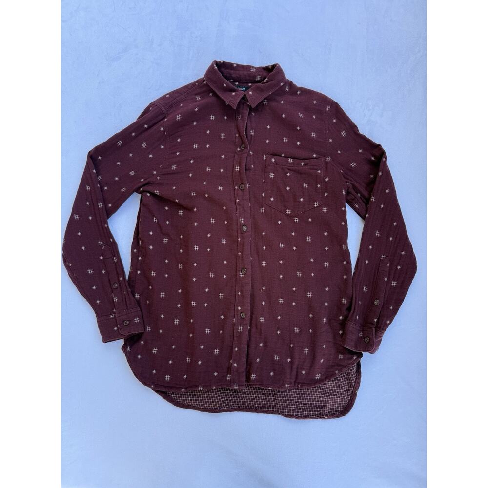 Madewell Maroon Button Up Flannel Shirt Men’s Size Small